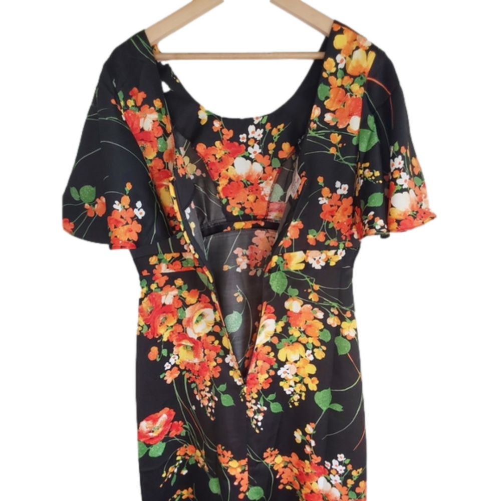 Vintage 60's/70's Tori Richard Honolulu Bright Floral Maxi Dress sz 14 - Picture 8 of 16